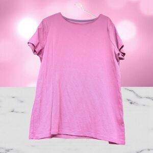Croft & Barrow Essential Crewneck Tee Color: Pink, Size: LARGE,